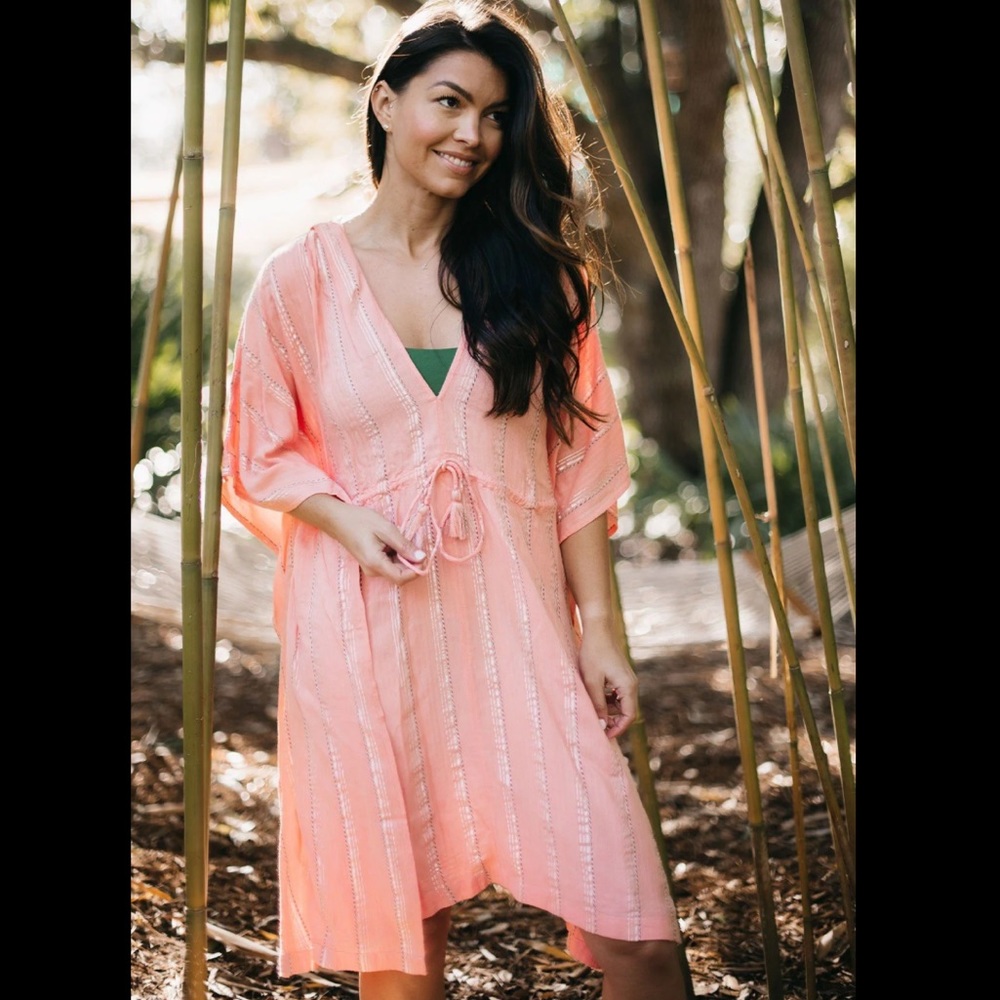 Lovestitch Little Mermaid’s Boho Beach Dress / Swim Coverup in Coral Silver NWT